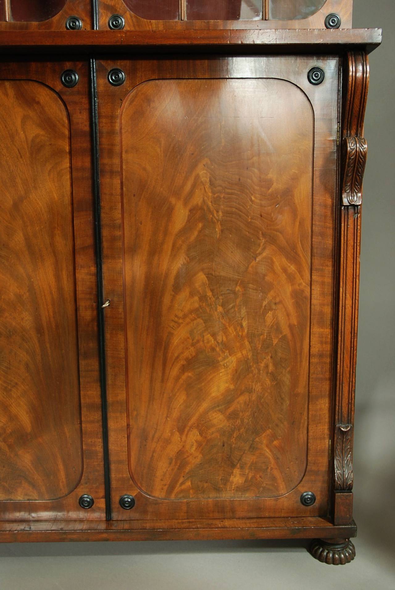 Early 19th Century Mahogany Glazed Bookcase For Sale 4