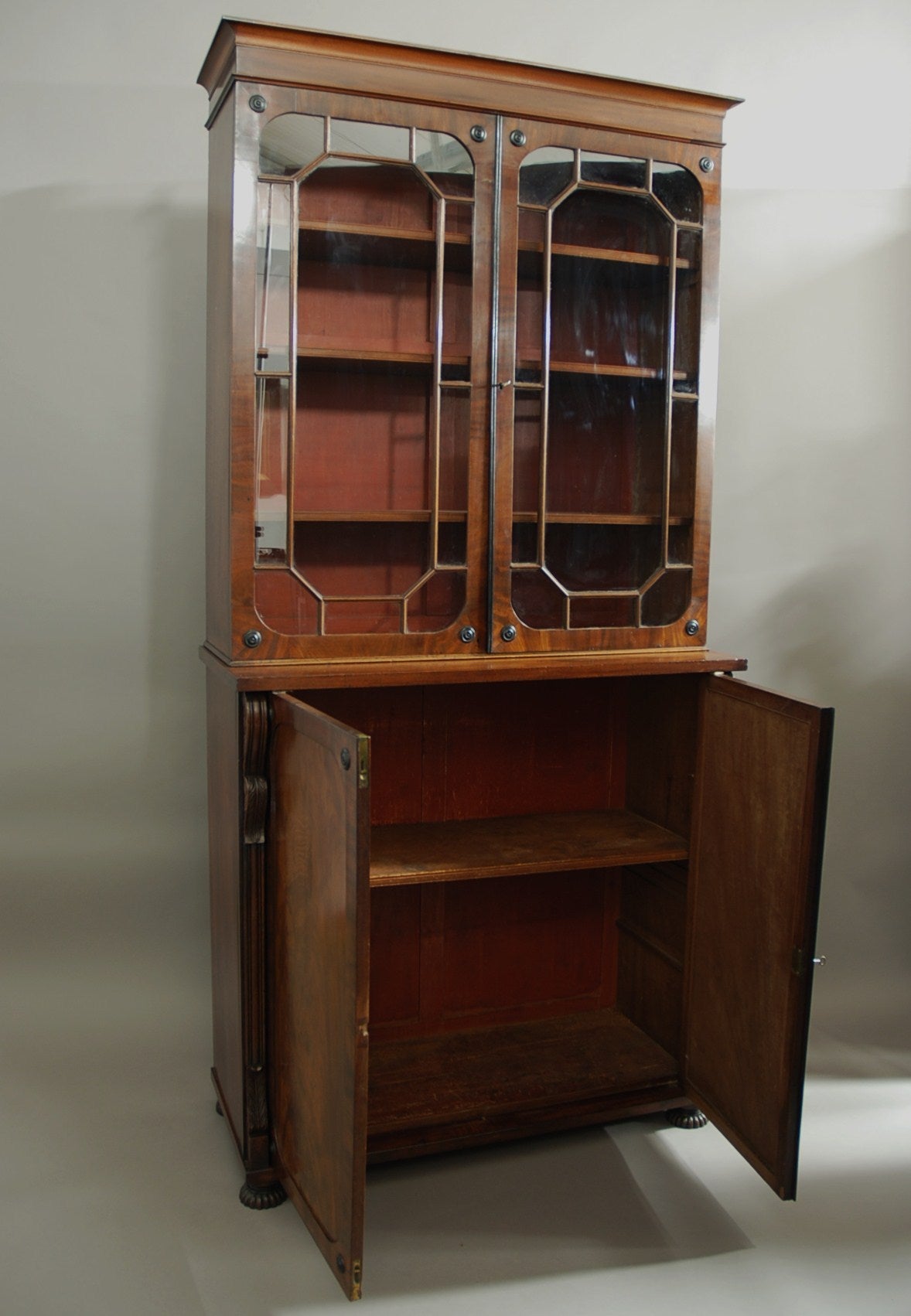 Early 19th Century Mahogany Glazed Bookcase For Sale 5