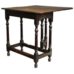 Rare Late 17th Century Oak and Ash Gateleg Side Table of Small Proportions