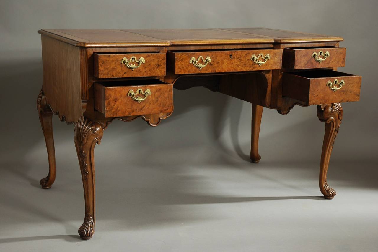 Walnut Writing Desk In The Queen Ann Style For Sale At 1stdibs