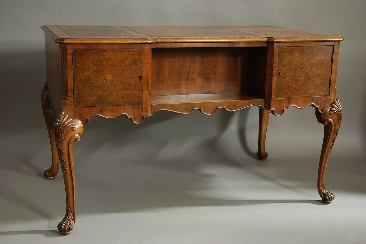 Queen Anne Walnut Writing Desk in the Queen Ann Style For Sale