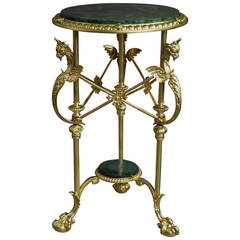 Early 20th Century French Gilt Metal Gueridon Table