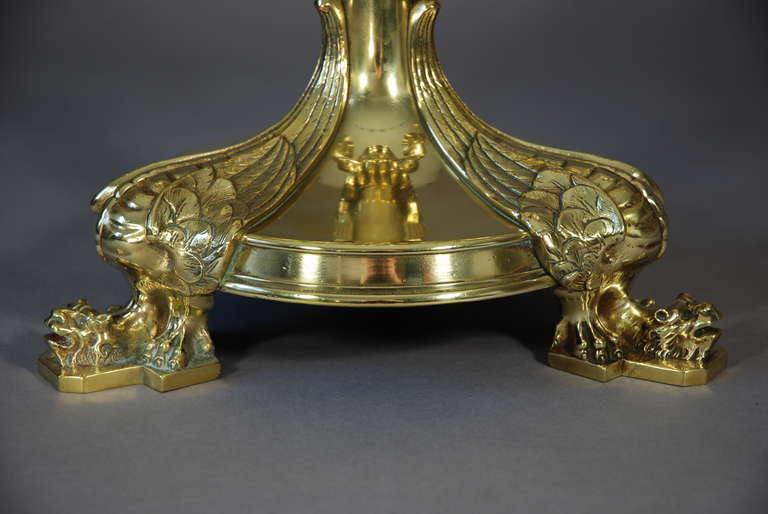 Pair of Gothic Style Brass Candlesticks For Sale 1