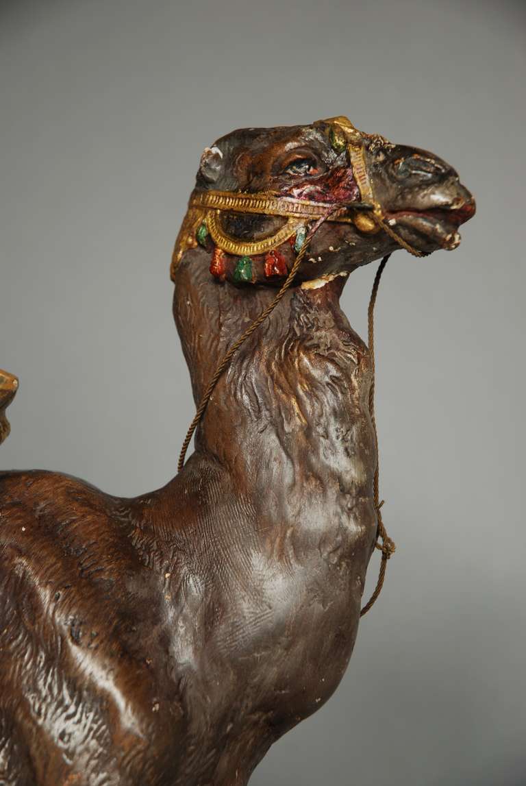 Unknown Late 19th Century Painted Plaster Camel