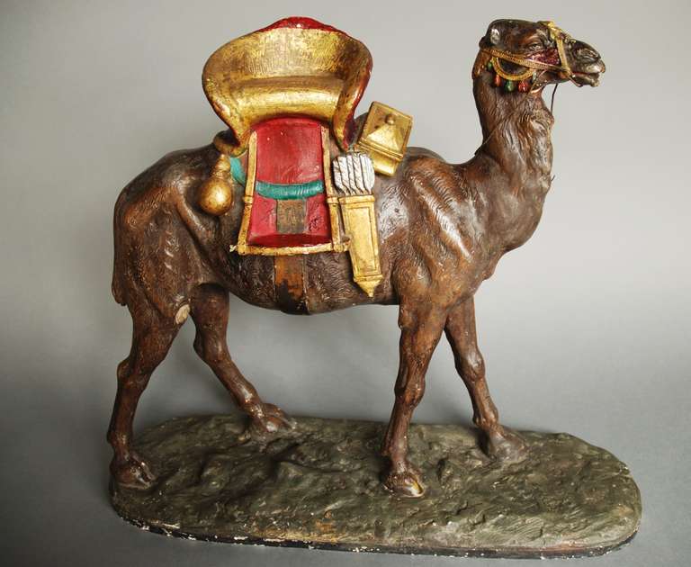 Late 19th Century Painted Plaster Camel 2