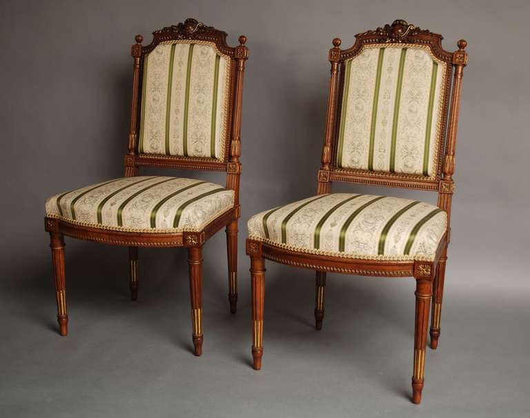 Late 19th Century French Five-Piece Walnut Salon Suite in the Louis XVI Style 6