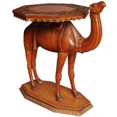 Antique Late 19th Century Anglo-Indian Hardwood Camel Table