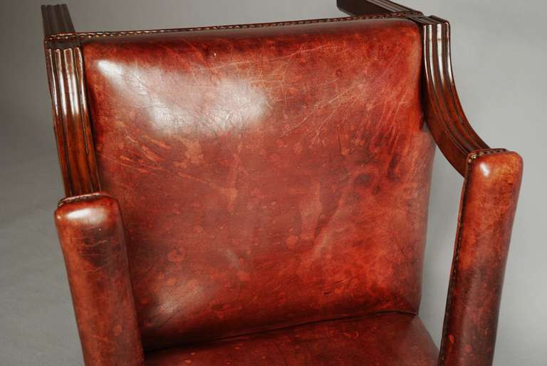 Mid 20th Century Worn Leather Gainsborough Chair 3