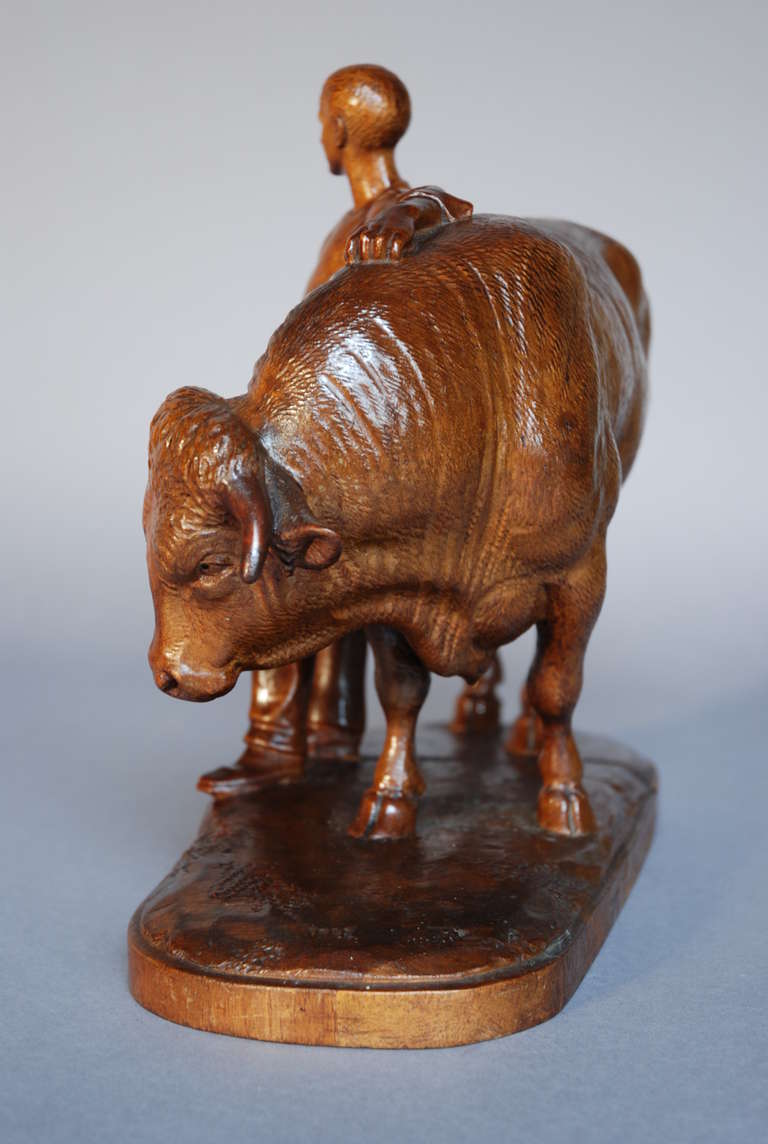 Late 19th century Black Forest figure of a bull 1