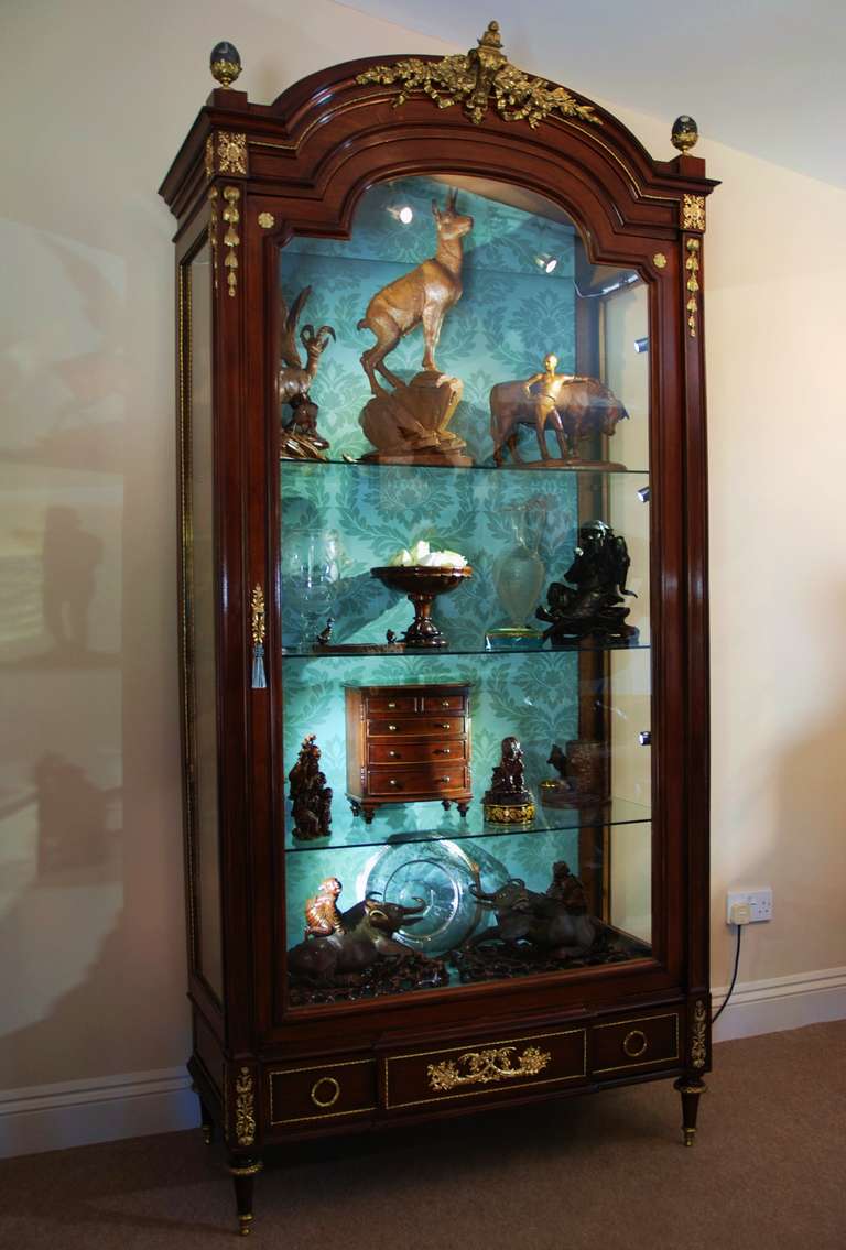 Large 19th Century French Mahogany Display Cabinet