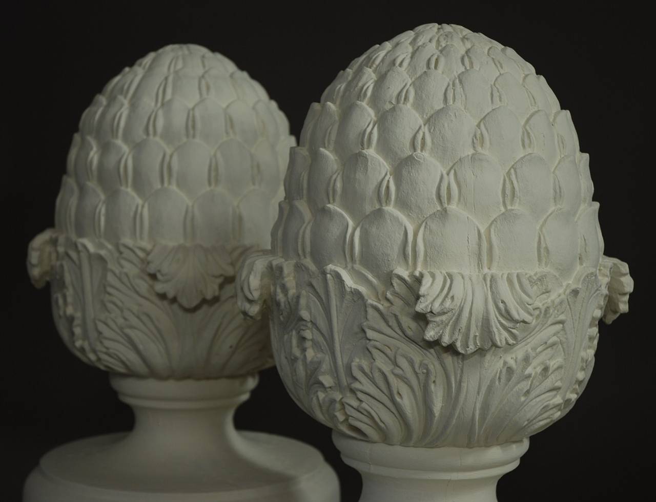 20th Century Set of Six Decorative Wooden Pineapple Finials