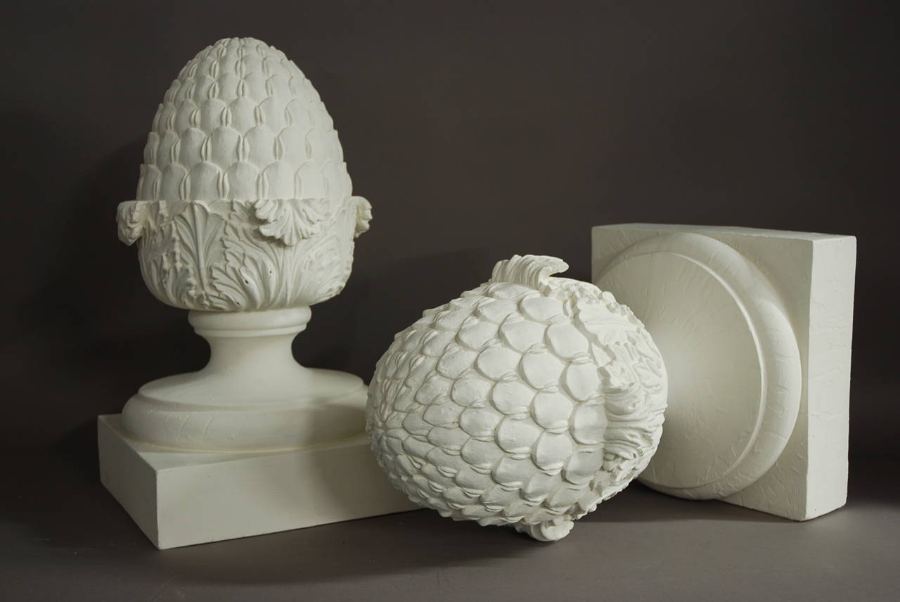 Set of Six Decorative Wooden Pineapple Finials 2