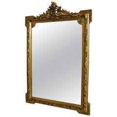 Antique Large 19th Century Ornate French Gilt Mirror