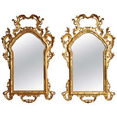 Large Pair of 19th Century Venetian Giltwood Mirrors