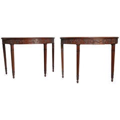 Pair of Mahogany Console Tables in the Classical Design