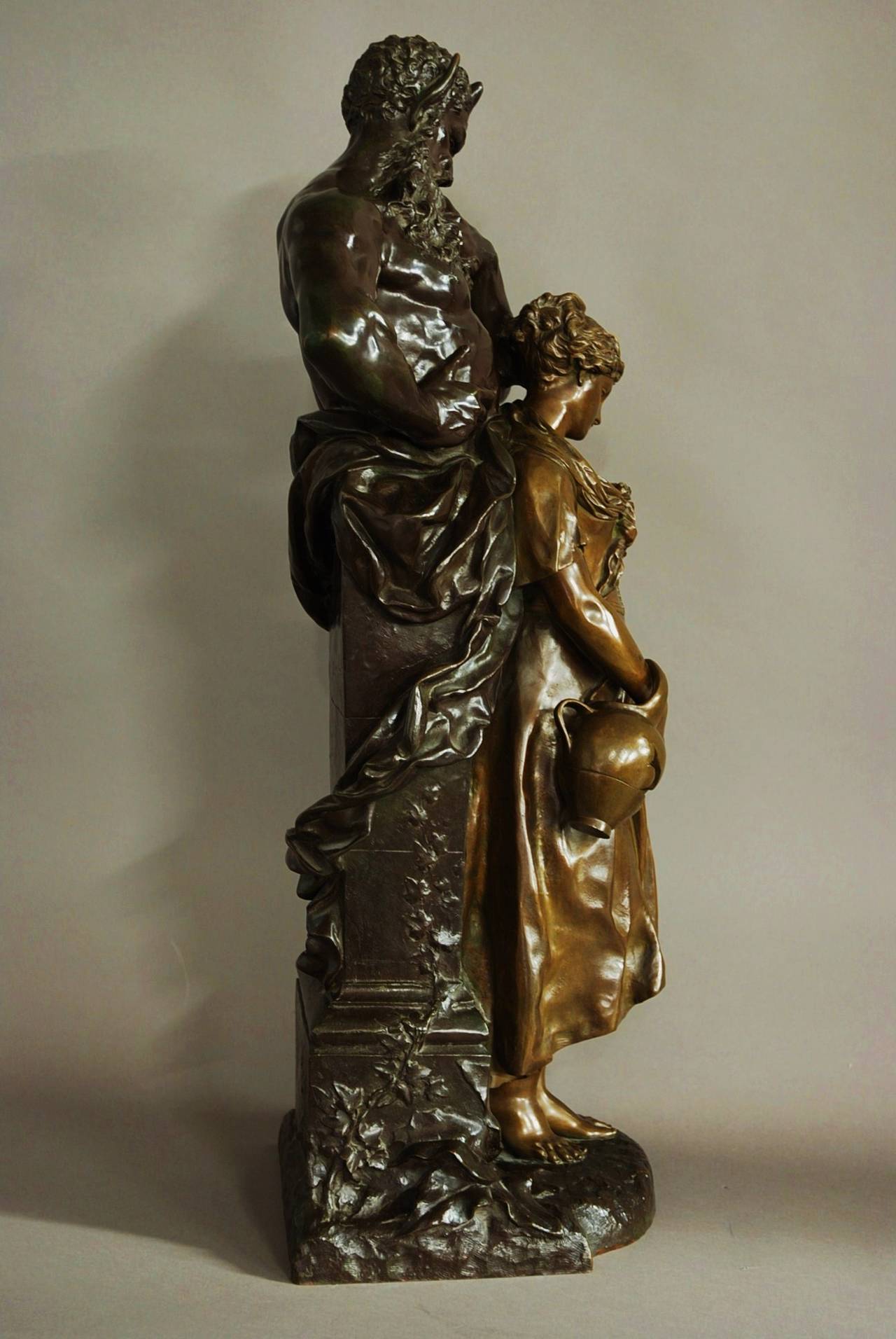 Large Bronze of Pan with a Young Maiden by Luca Madrassi 3