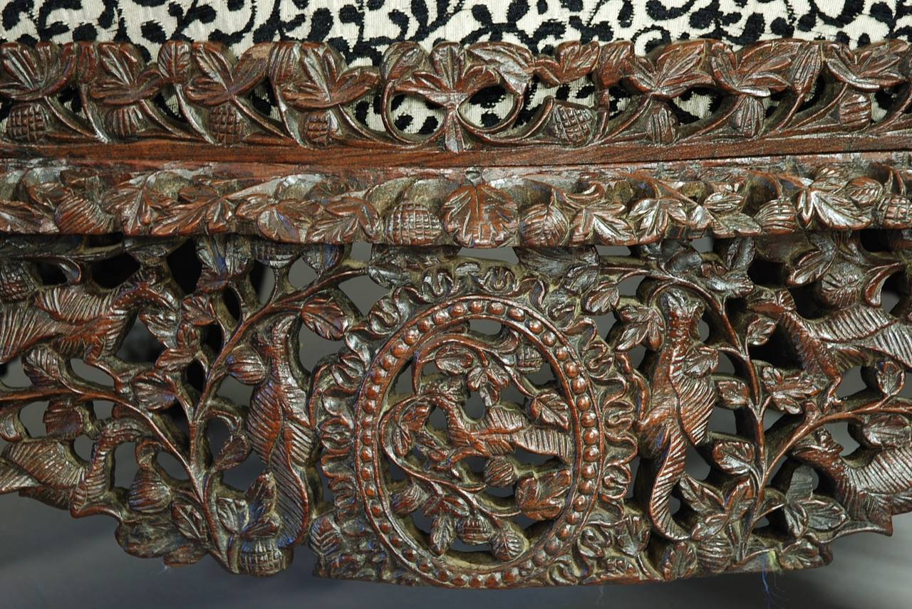 Carved Hardwood Armchair from Bombay, India 3