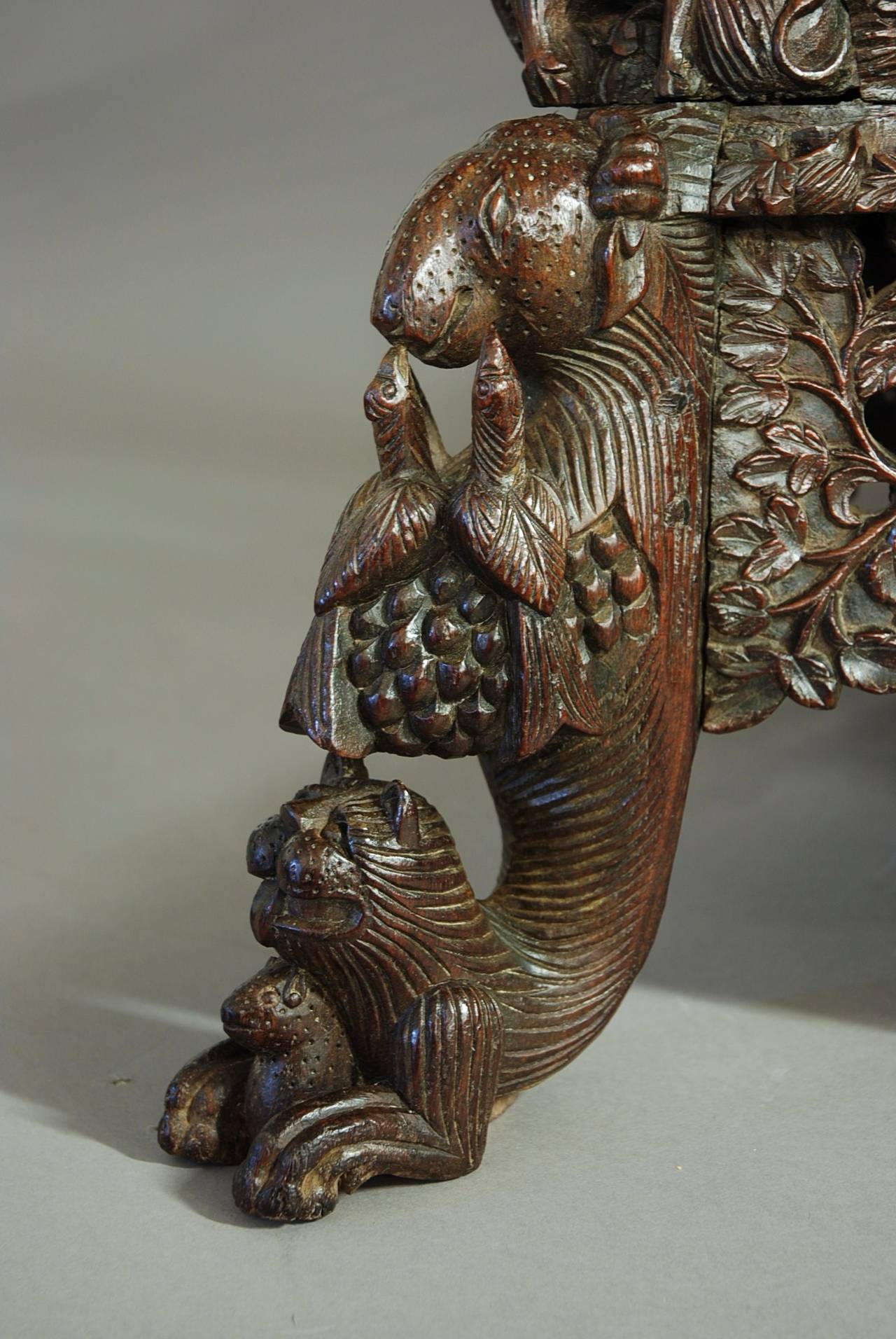Carved Hardwood Armchair from Bombay, India 4