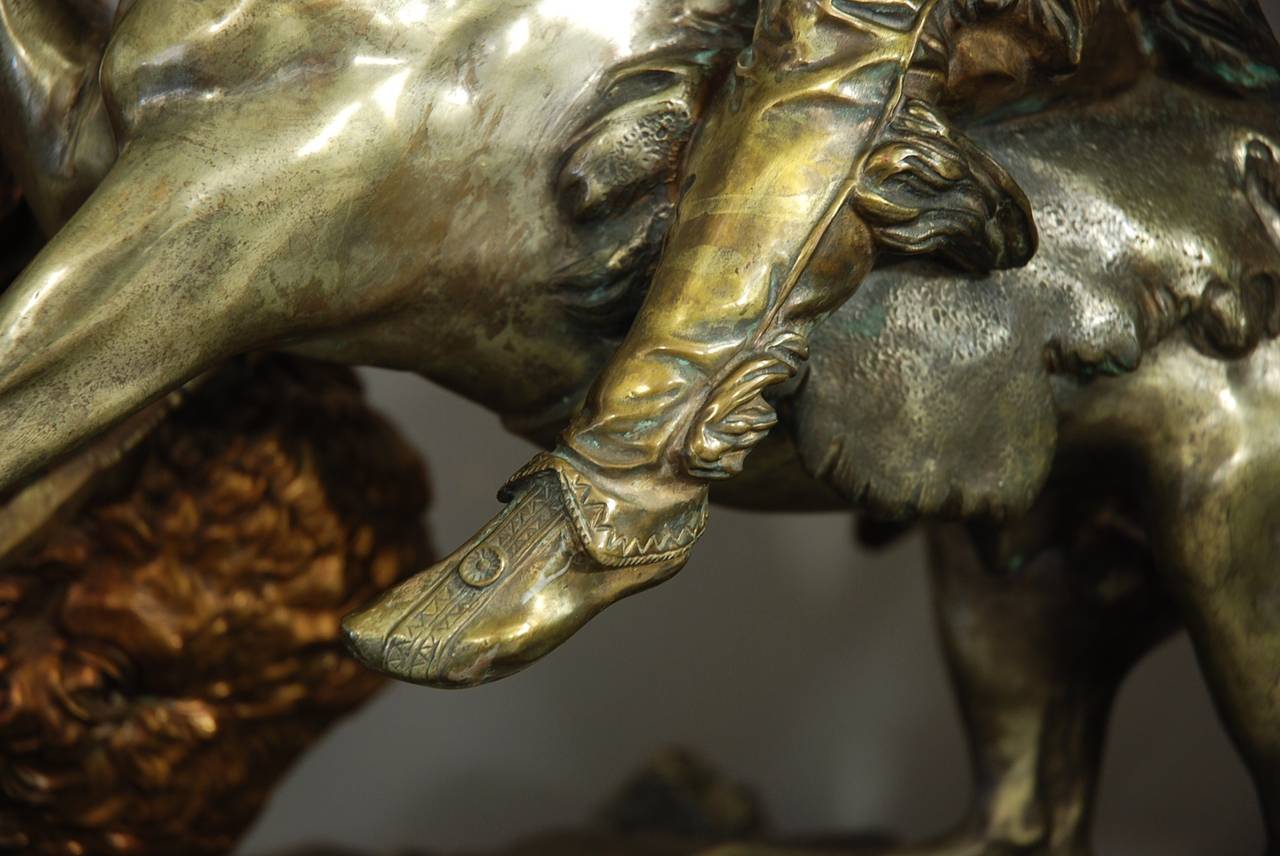 Large Bronze Figure of 'The Buffalo Hunt' For Sale 2