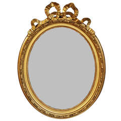 Late 19th Century Large Giltwood Oval Wall Mirror