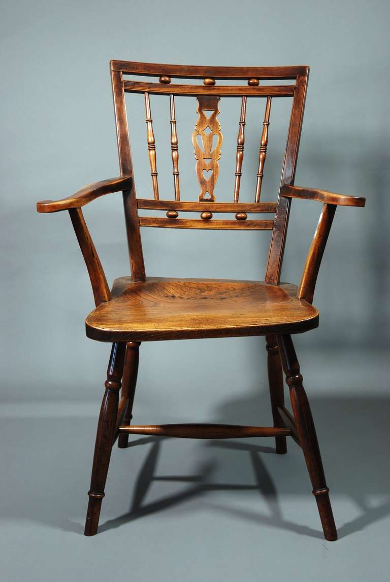 English Early 19th Century Fruitwood Mendlesham Chair