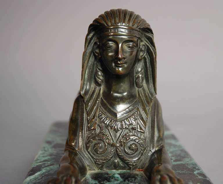 19th Century Bronze of Sphinx on Marble Base 2