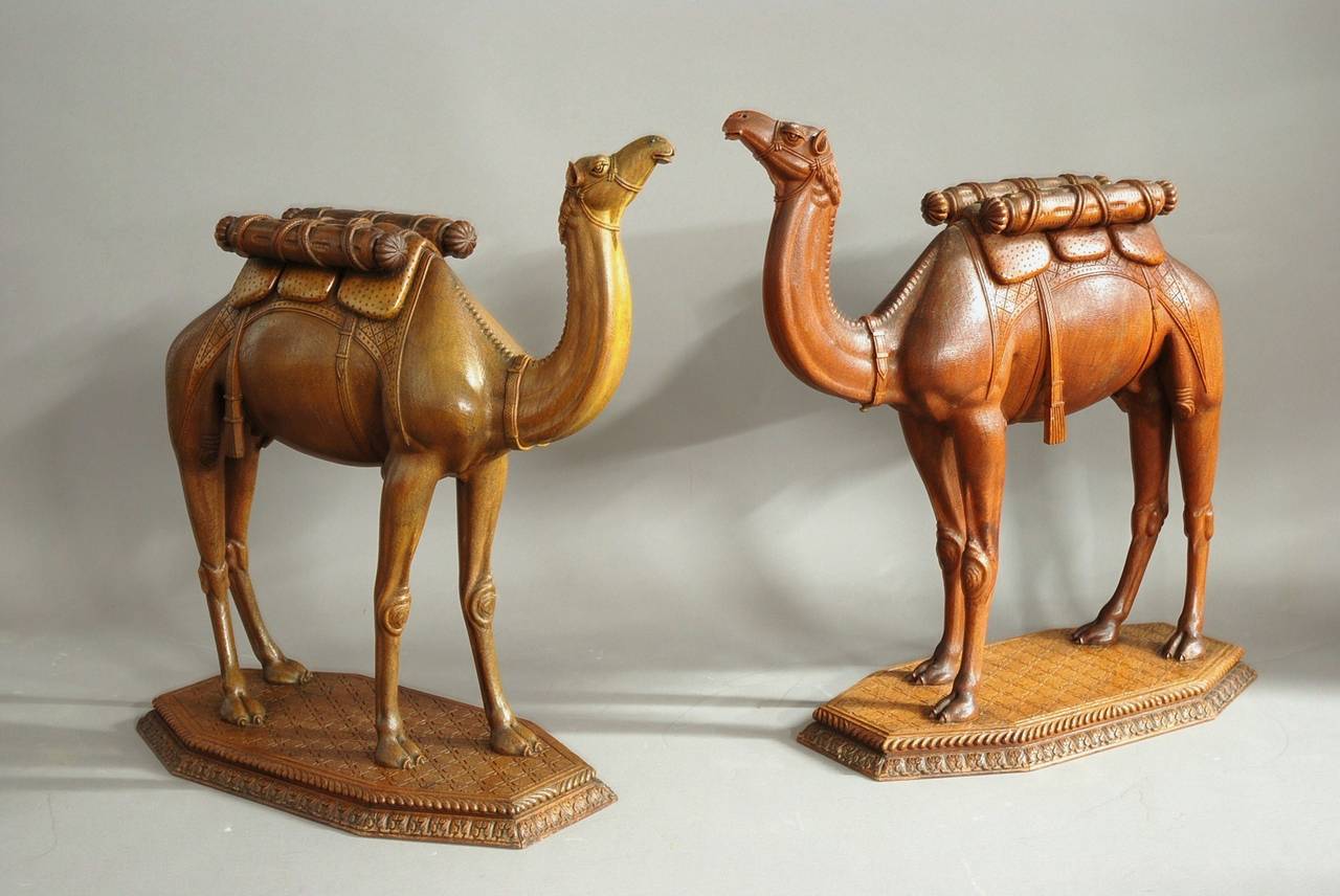 Near Pair of highly decorative Anglo-Indian Camel Tables For Sale 5