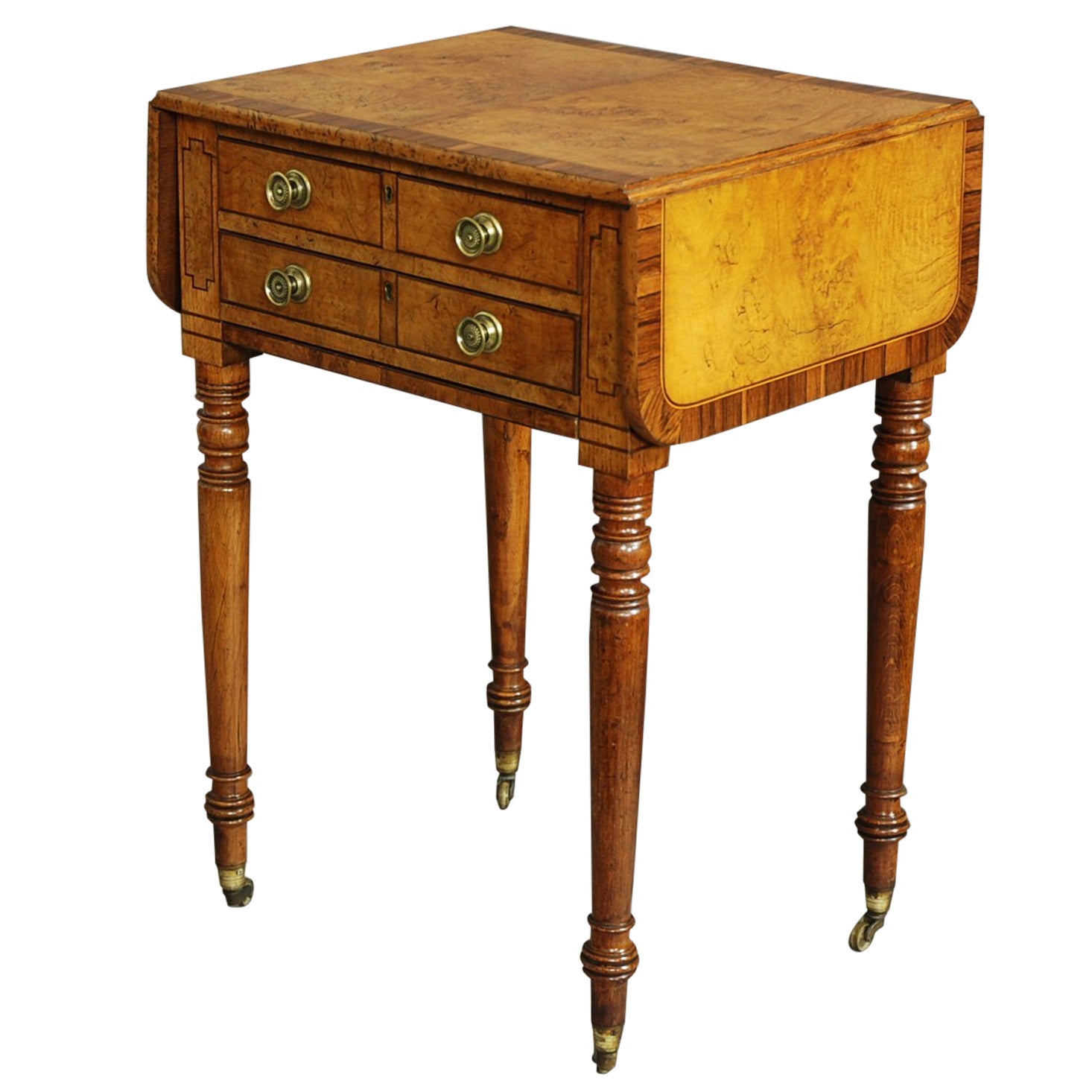 Early 19th Century Burr Oak Work Table with Patina