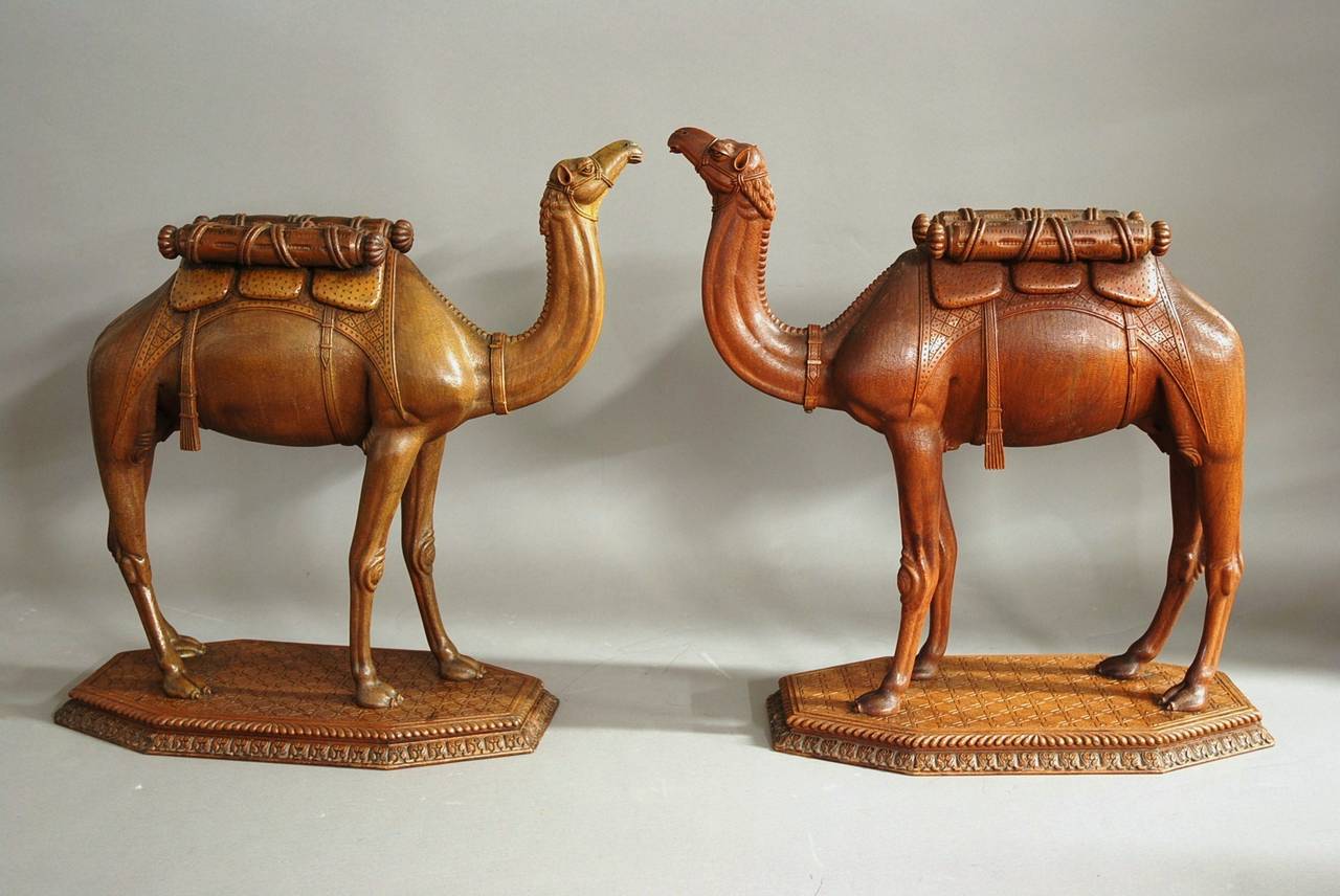 Near Pair of highly decorative Anglo-Indian Camel Tables For Sale 1