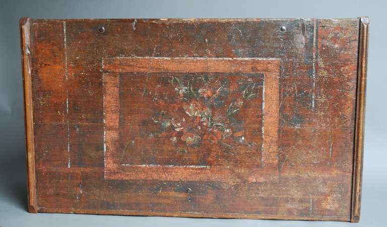 Late 19th Century Folk Art Painted Pine Chest or Trunk 3