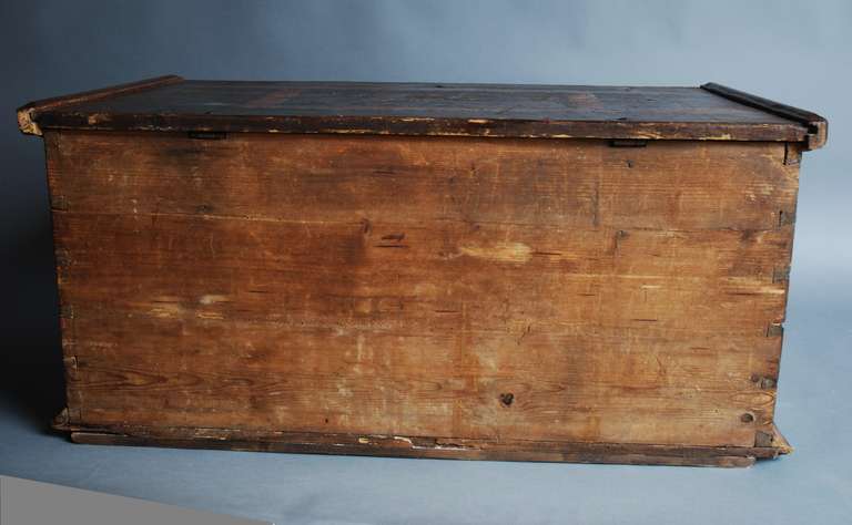 Late 19th Century Folk Art Painted Pine Chest or Trunk 5