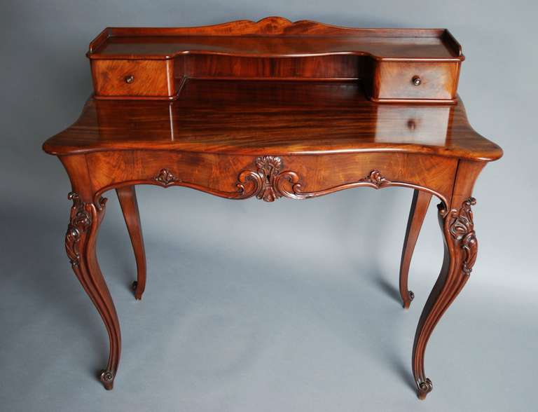 Mid-19th Century French Mahogany Bonheur da Jour 2