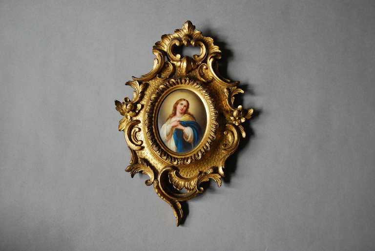 19th Century Religious Pair of Italian Porcelain Plaques 3