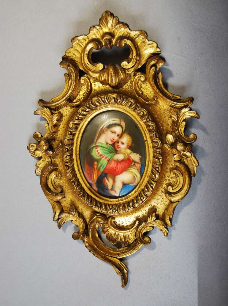 19th Century Religious Pair of Italian Porcelain Plaques 1