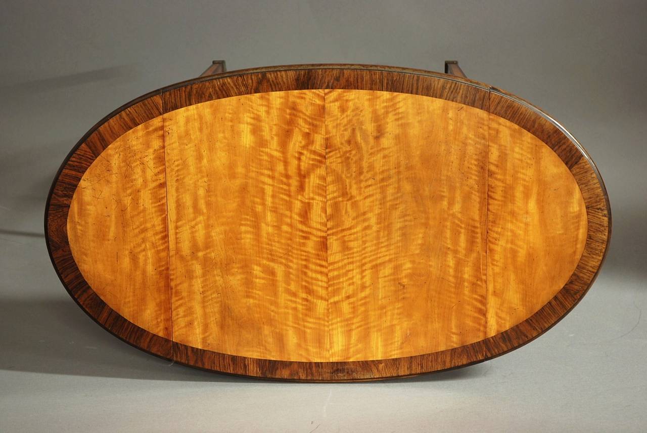 Edwardian satinwood & rosewood oval pembroke table 2
