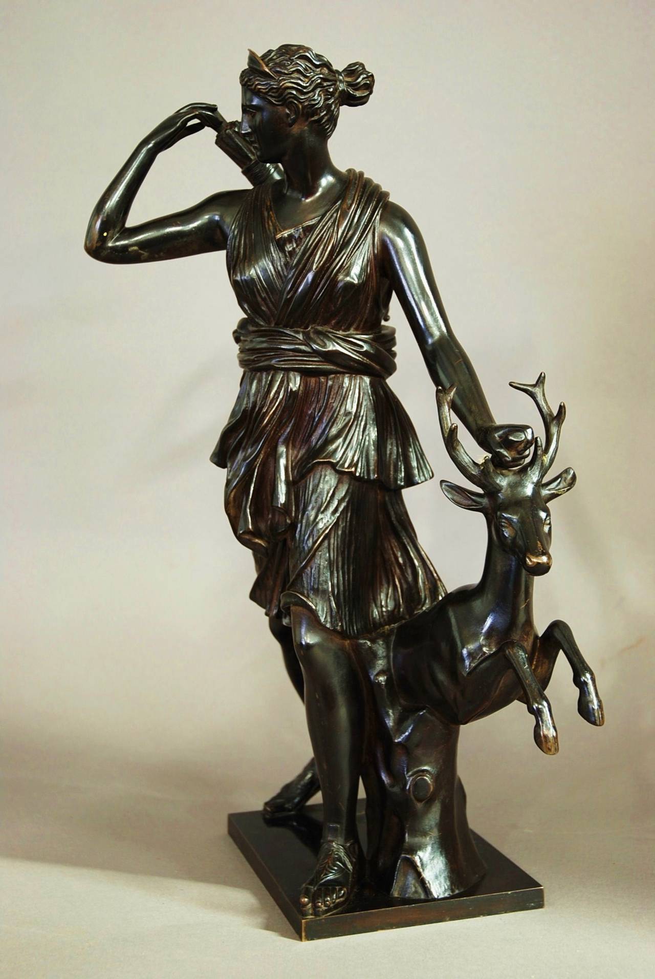 French 19th century bronze figure 'Diana of Versailles' after the antique