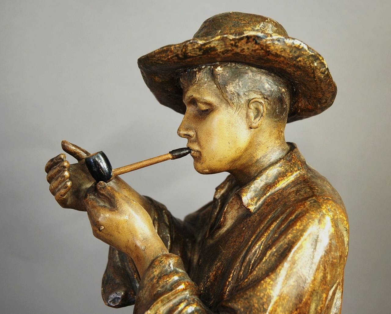 20th Century Goldscheider Bronzed Slip Cast Figure of Gaucho For Sale