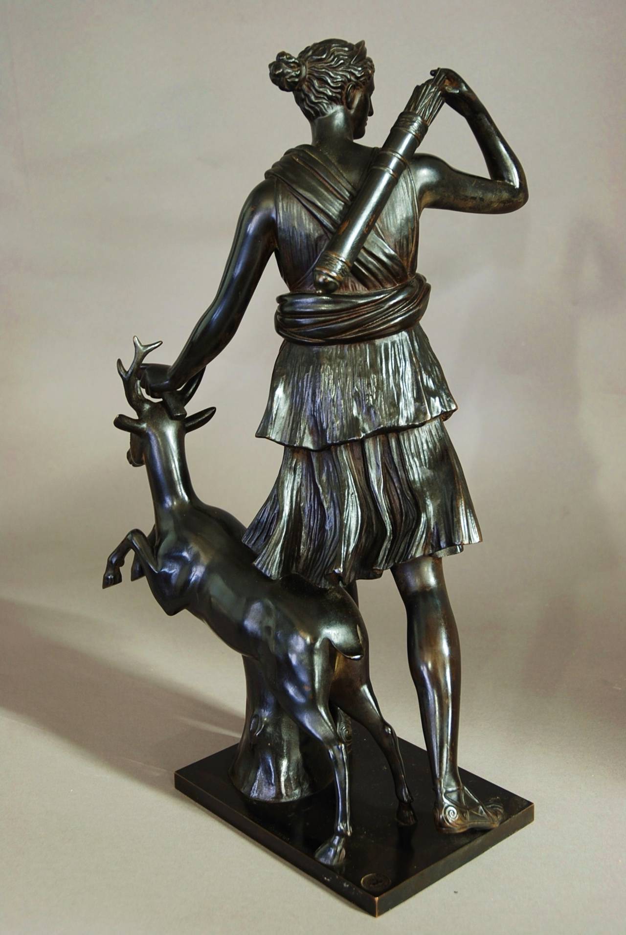 Bronze 19th century bronze figure 'Diana of Versailles' after the antique