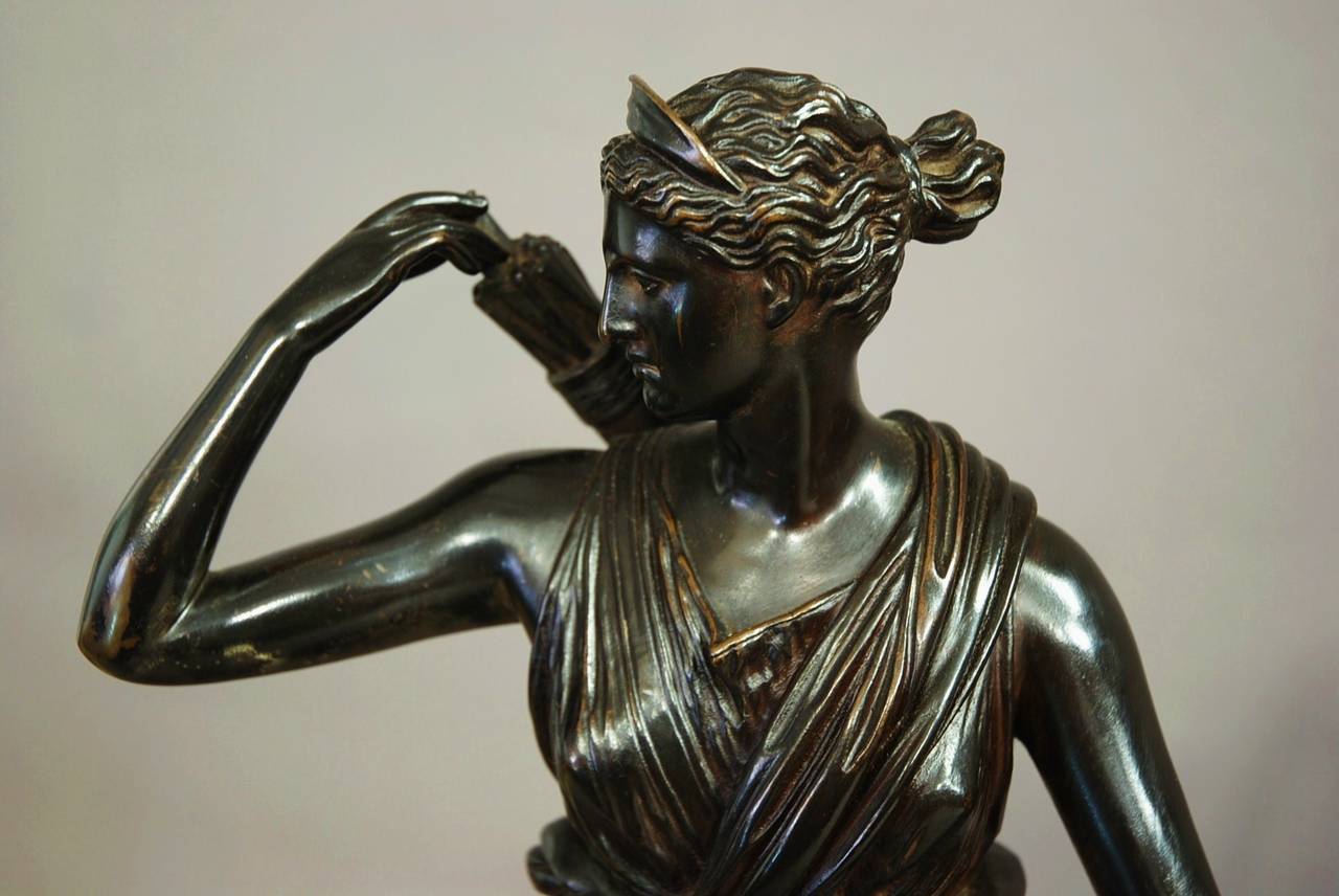 19th century bronze figure 'Diana of Versailles' after the antique 1