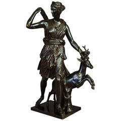 19th century bronze figure 'Diana of Versailles' after the antique