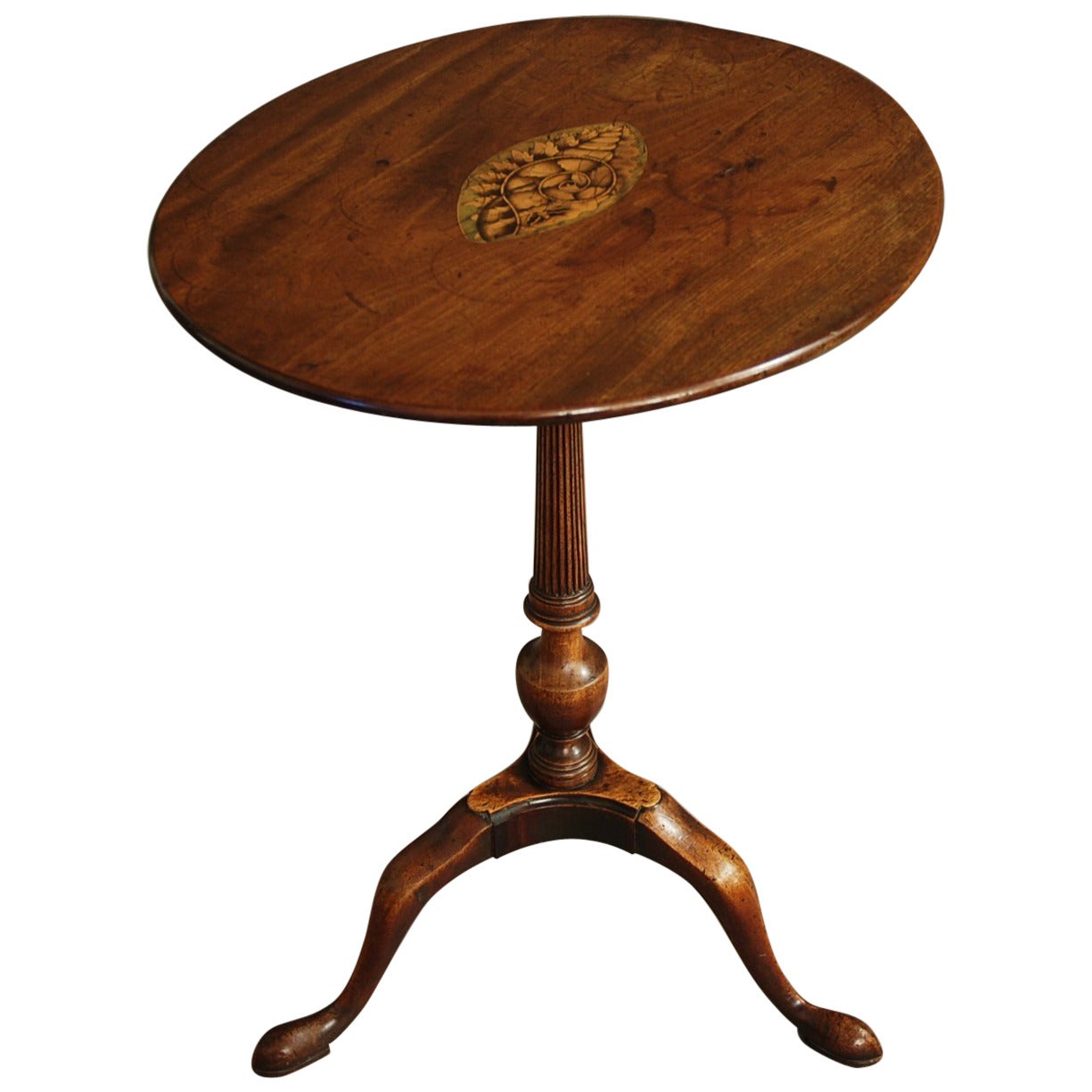 18th Century Tripod Occasional Table of Oval Form