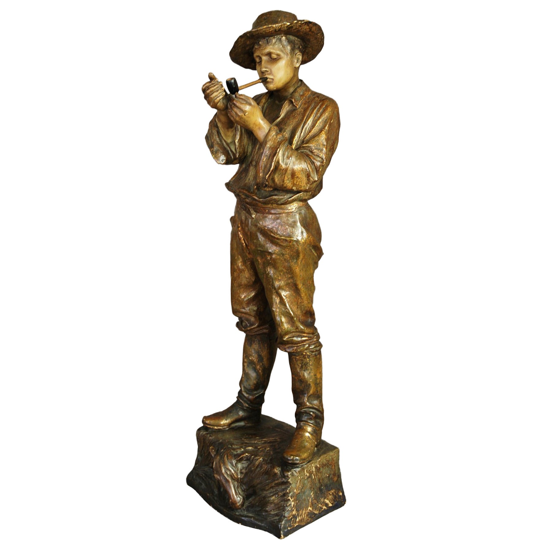 Goldscheider Bronzed Slip Cast Figure of Gaucho For Sale