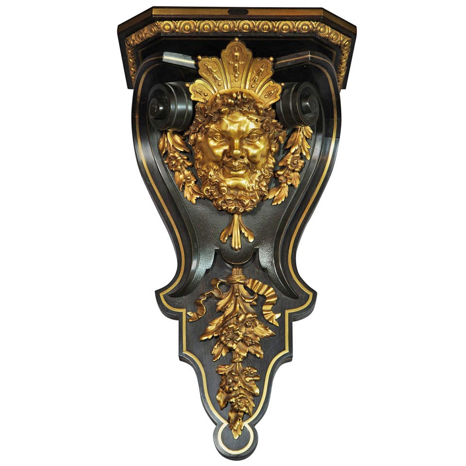 19th Century Ormolu and Ebonized Wall Bracket For Sale