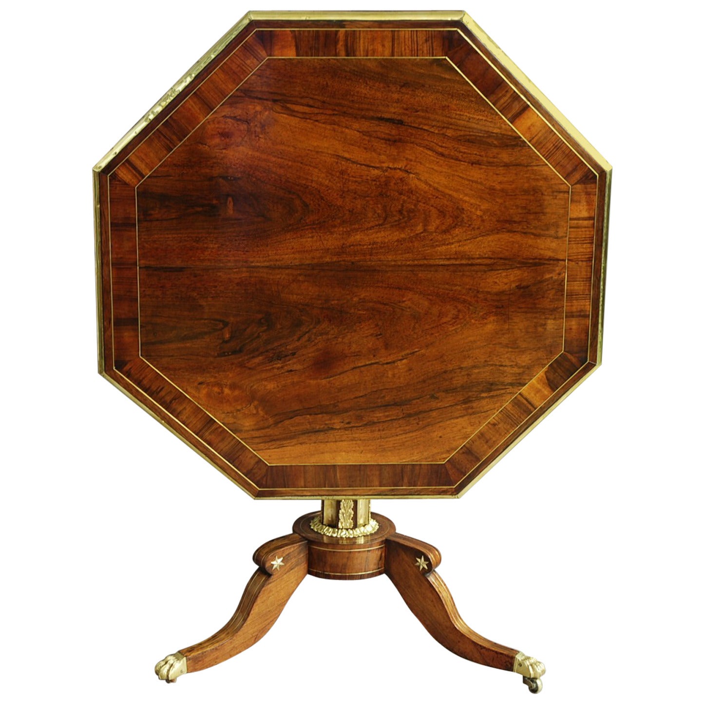 19th Century Regency Tilt-Top Rosewood Centre Table of Octagonal Form