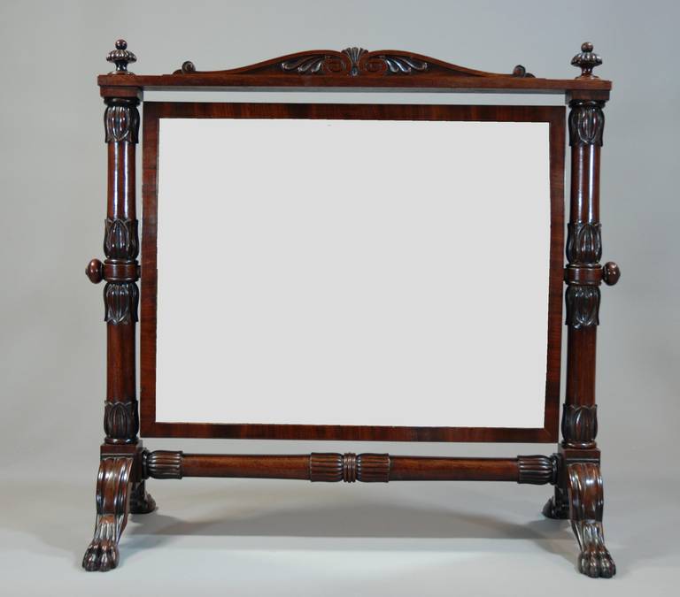 British 19th Century, Cuban Mahogany Cheval Table Mirror For Sale