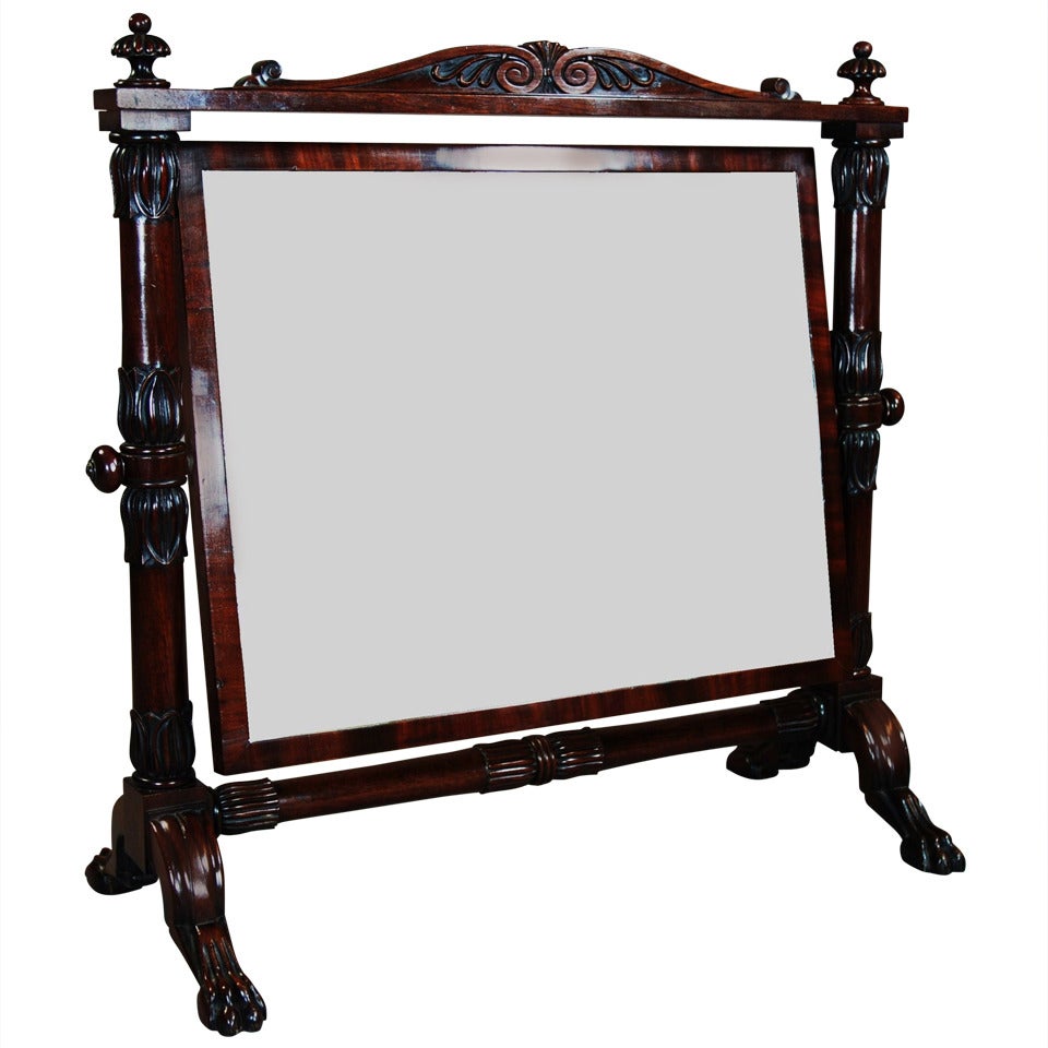 19th Century, Cuban Mahogany Cheval Table Mirror For Sale