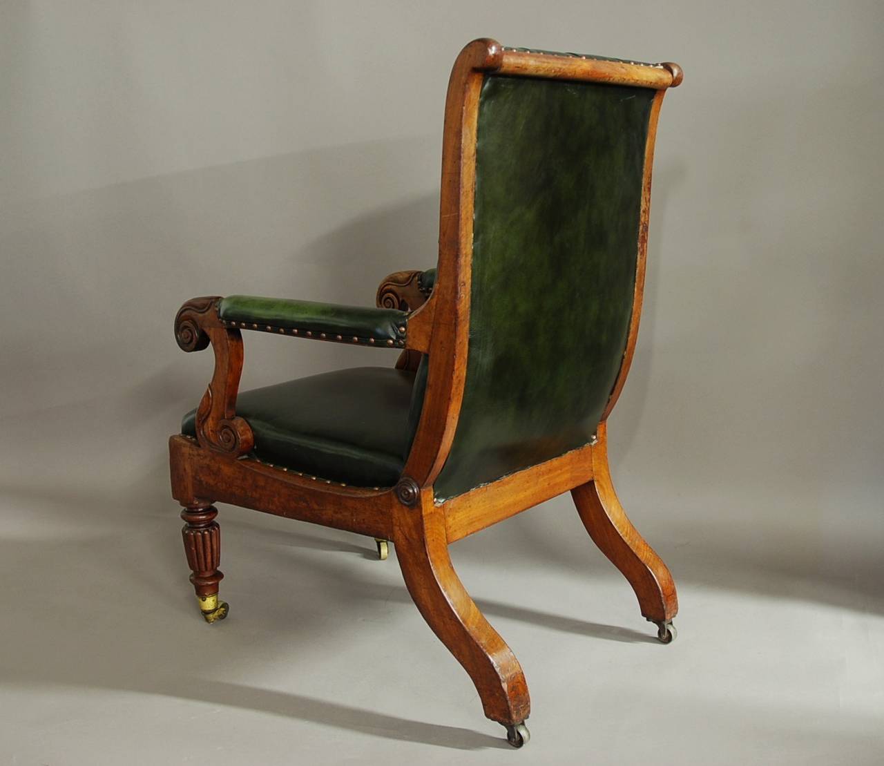 William IV Mahogany and Leather Library Chair 4