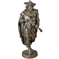Late 19th Century French Bronze of Lute Player