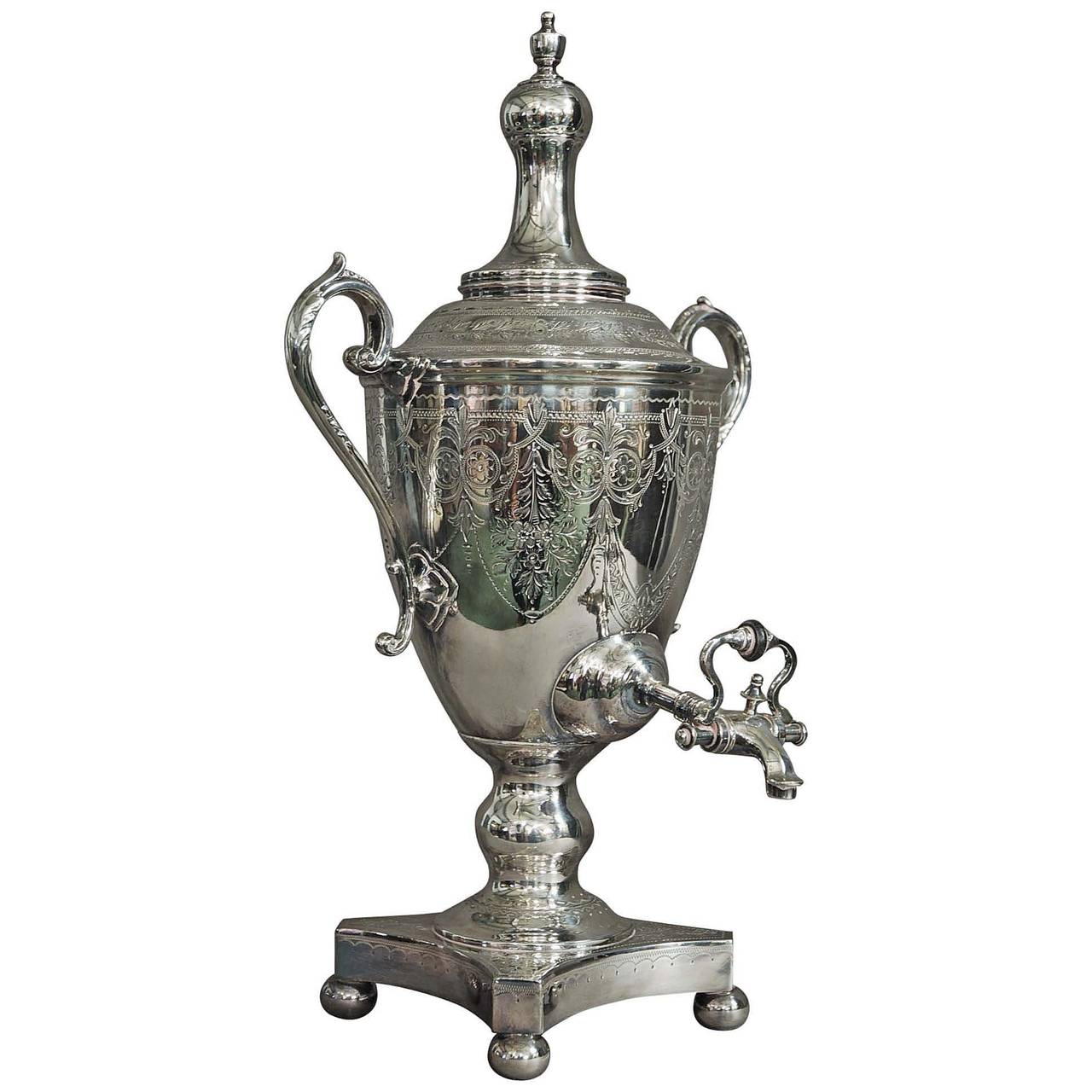 Late 19th Century Silver Plate Vase Shaped Tea Urn at 1stDibs silver tea urn