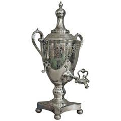 Late 19th Century Silver Plate Vase Shaped Tea Urn